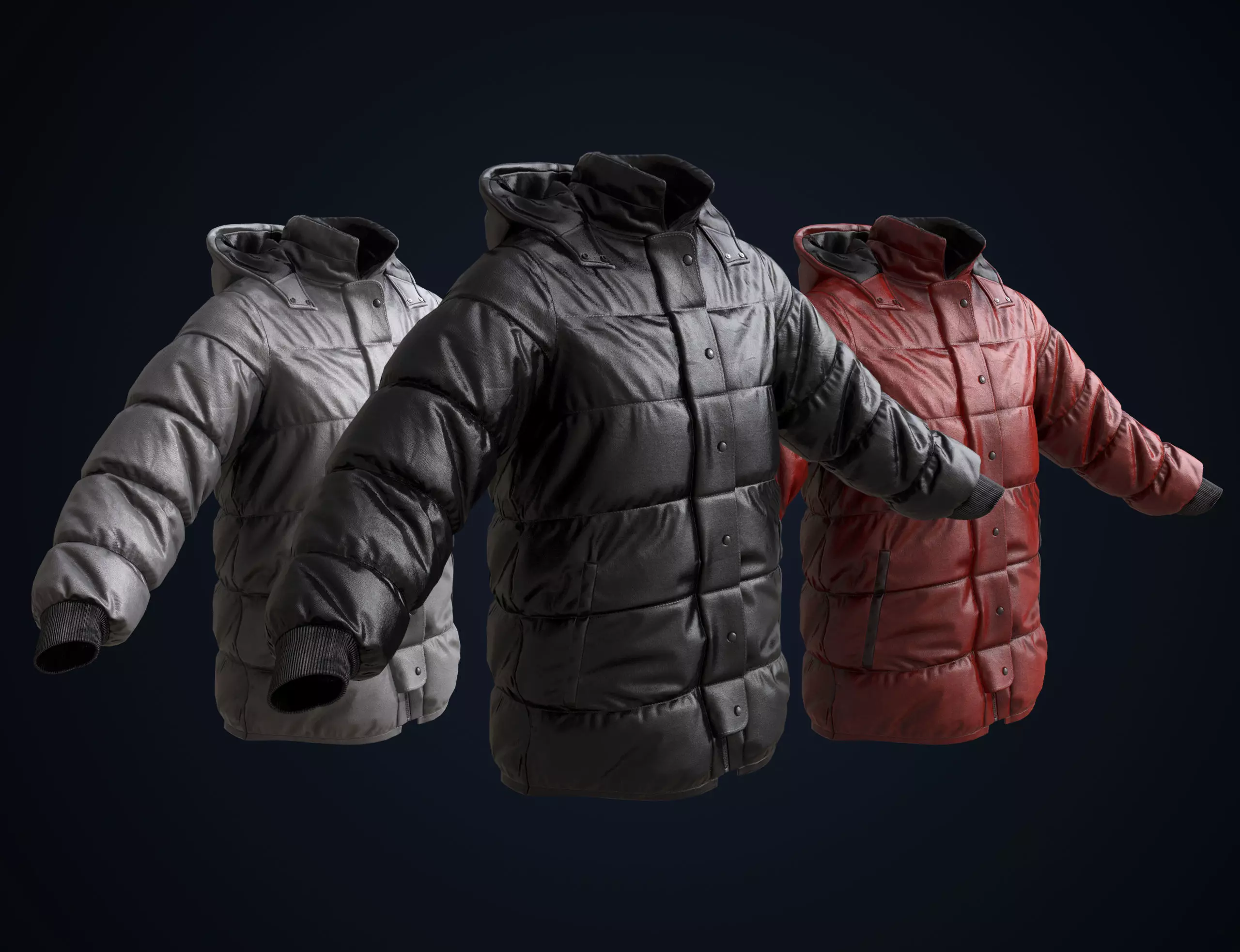 Winter jackets 3D Model Collection_0