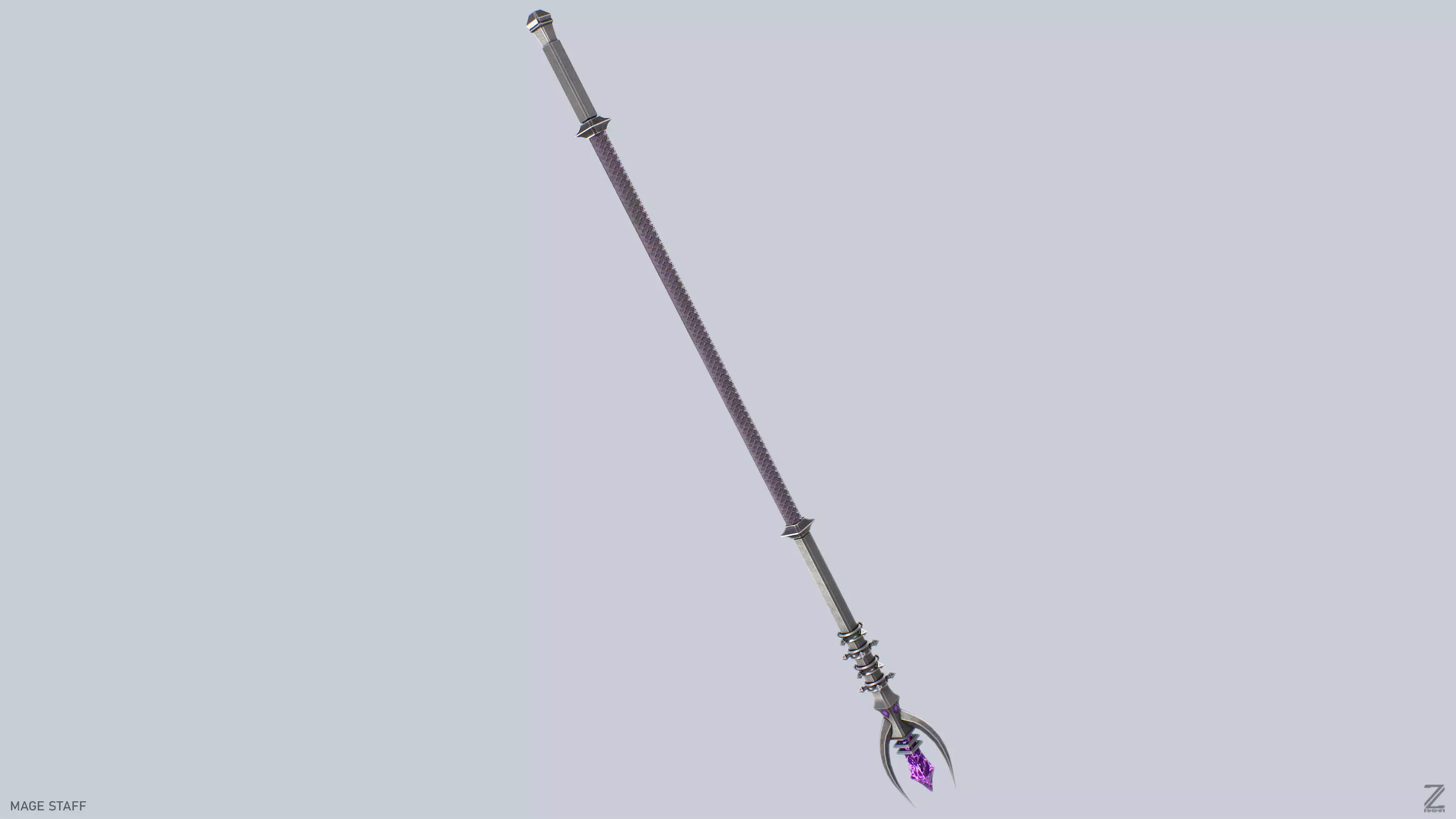 Mage staff Low-poly 3D model_7