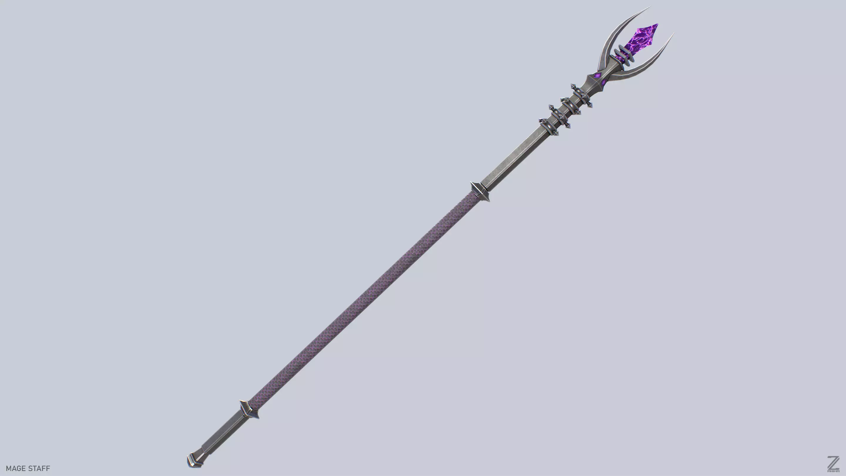 Mage staff Low-poly 3D model_8
