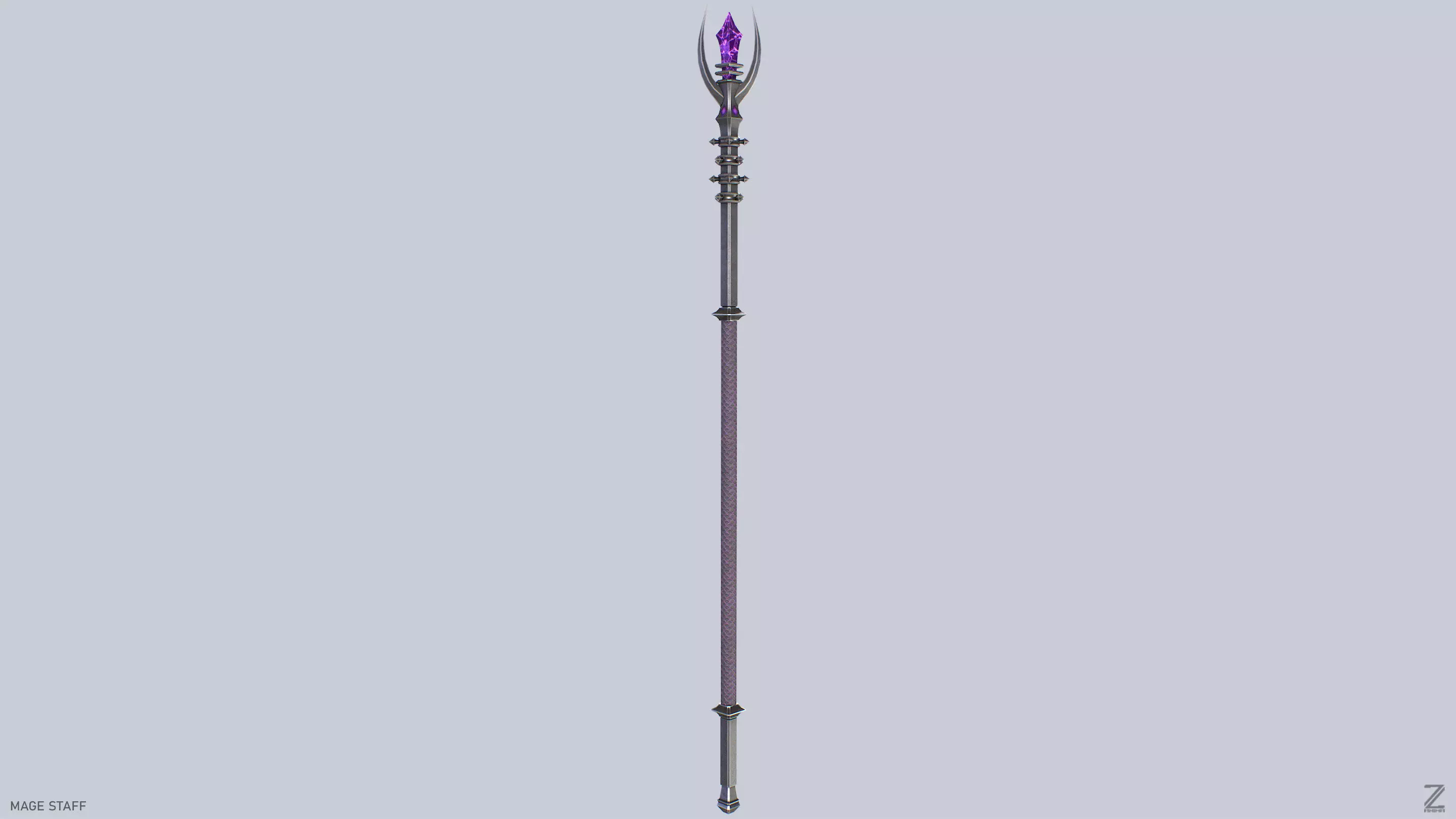 Mage staff Low-poly 3D model_4