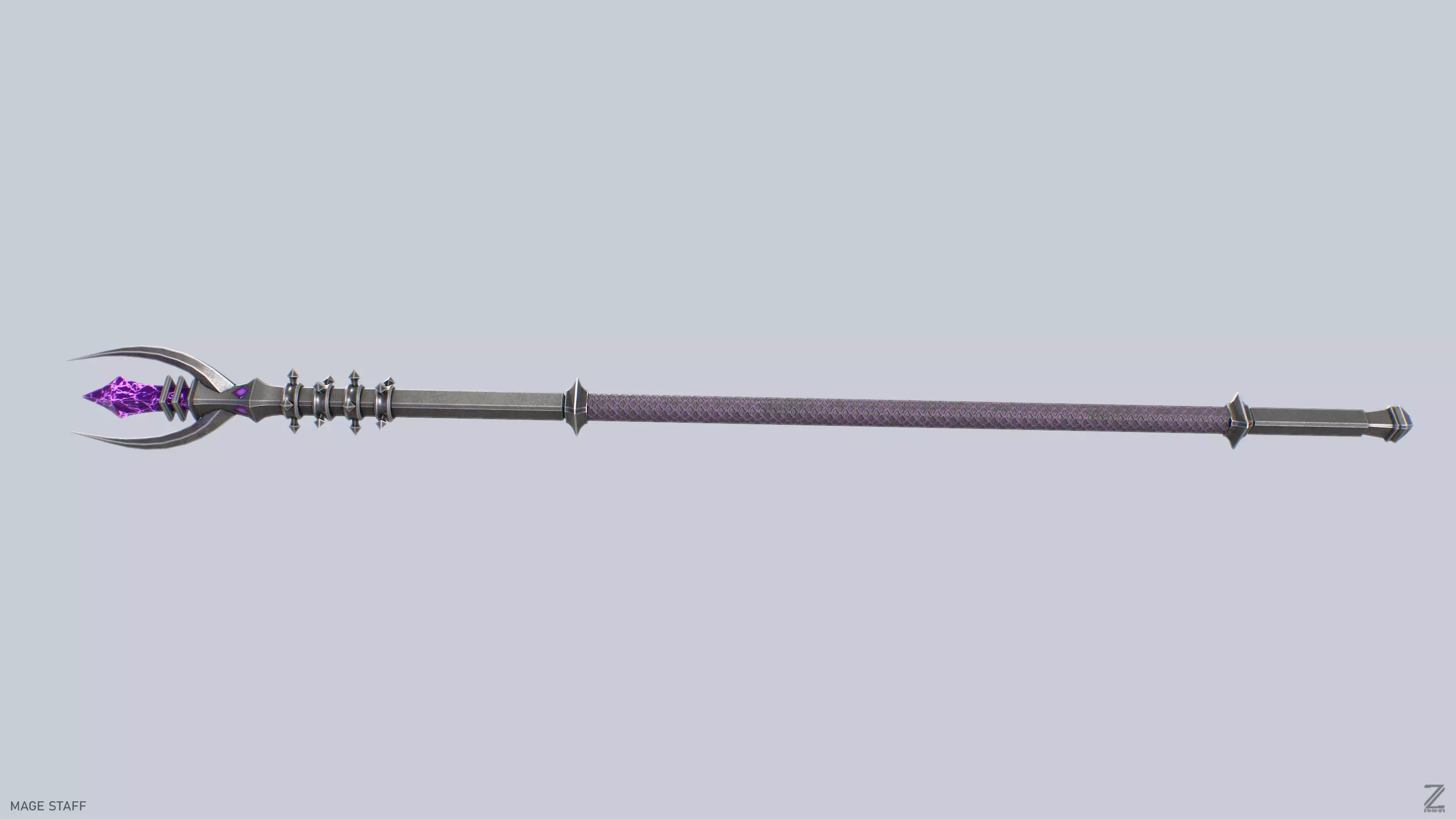 Mage staff Low-poly 3D model_6