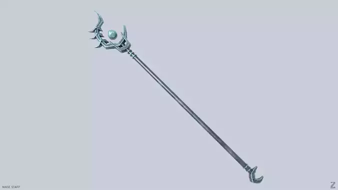 Mage staff  Low-poly 3D model