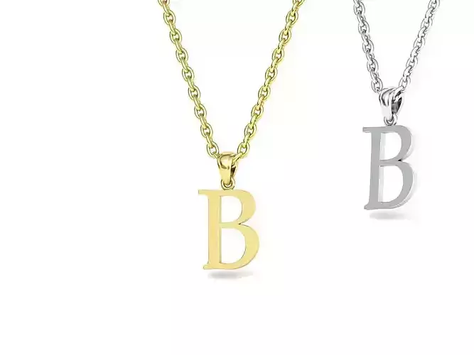 B INITIAL LETTER NECKLACE printable 3dmodel  3D print model