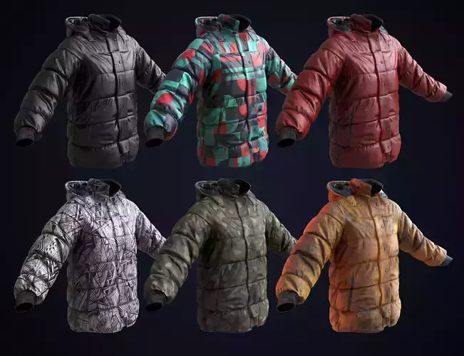 Winter jackets pack 3D Model Collection
