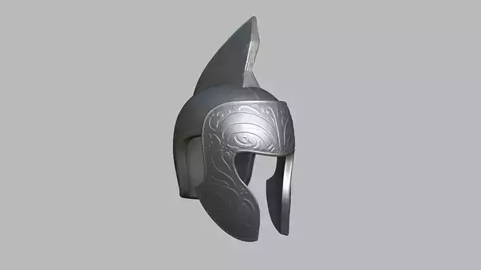 Silver Gladiator Helmet - Medieval Character Design Low-poly 3D model