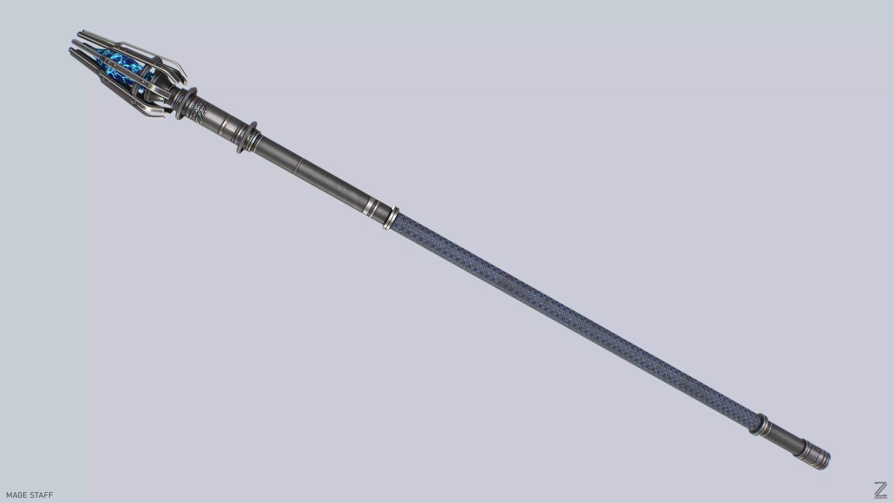 Mage staff  Low-poly 3D model_0