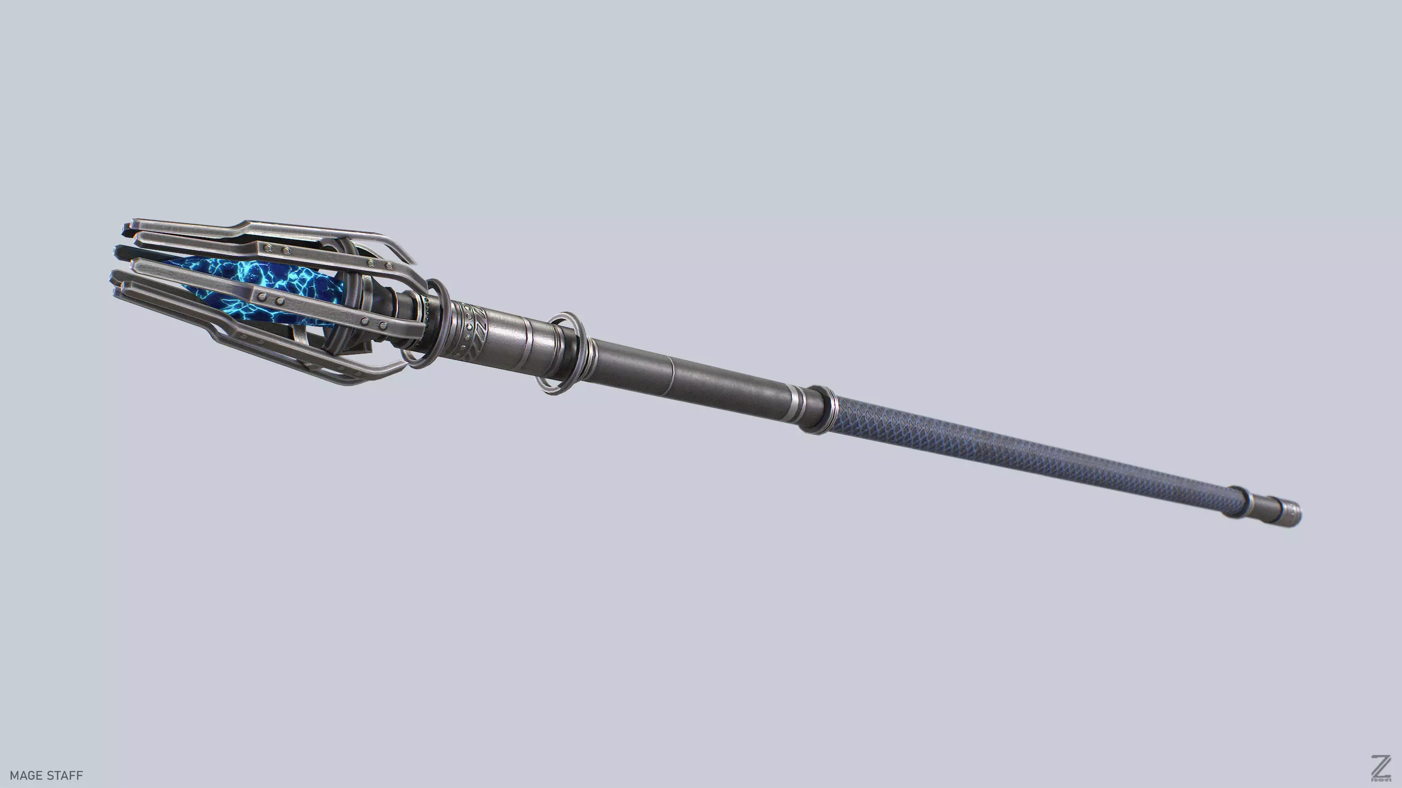 Mage staff  Low-poly 3D model_2
