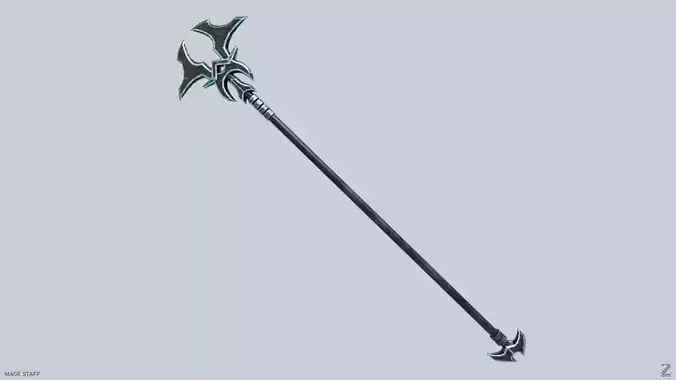 Mage staff  Low-poly 3D model