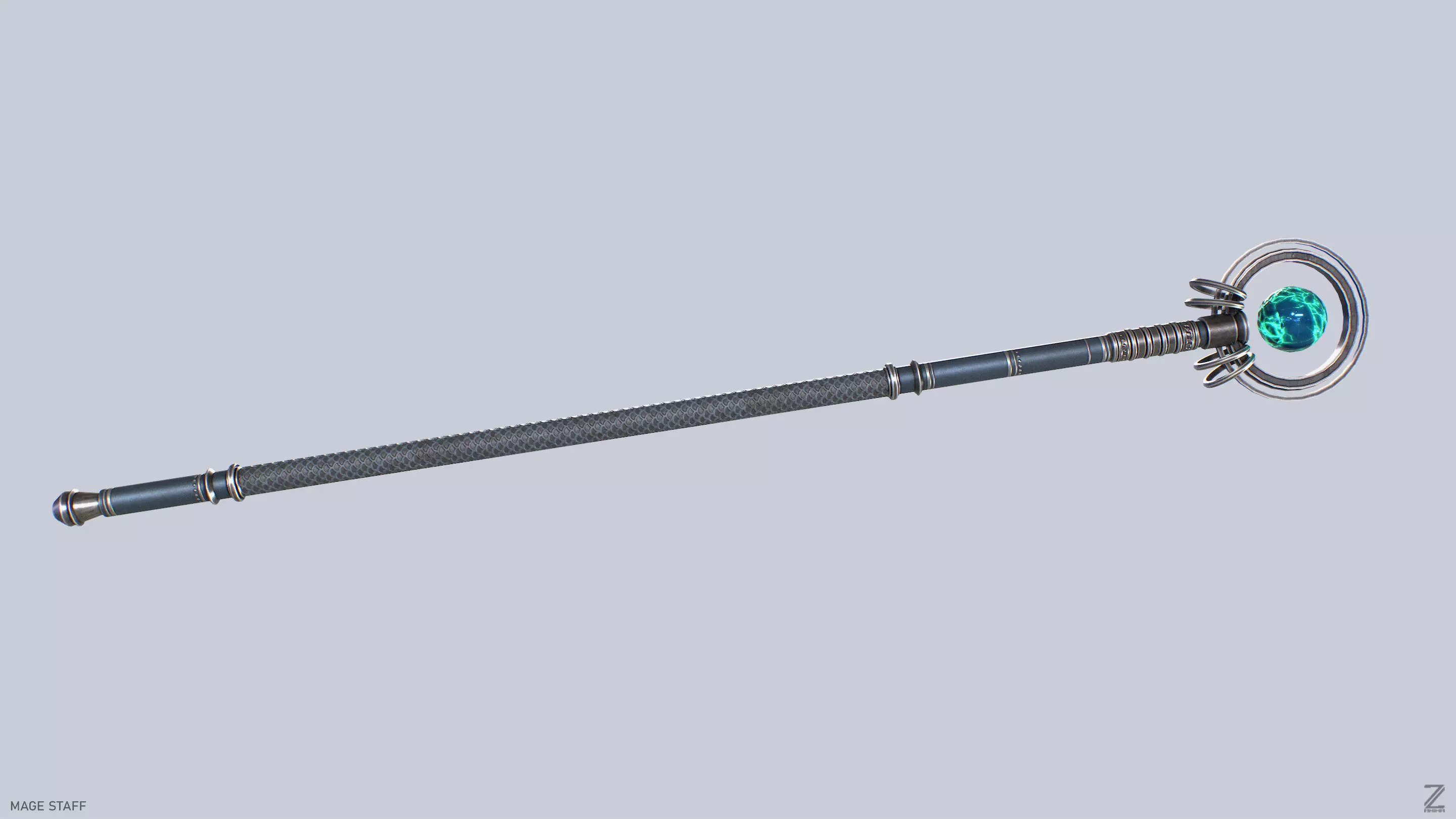 Mage staff Low-poly 3D model_6
