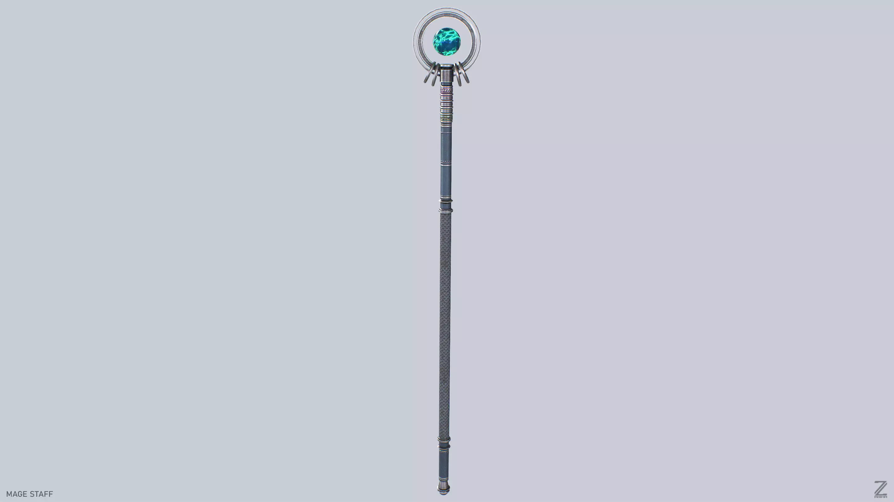 Mage staff Low-poly 3D model_4
