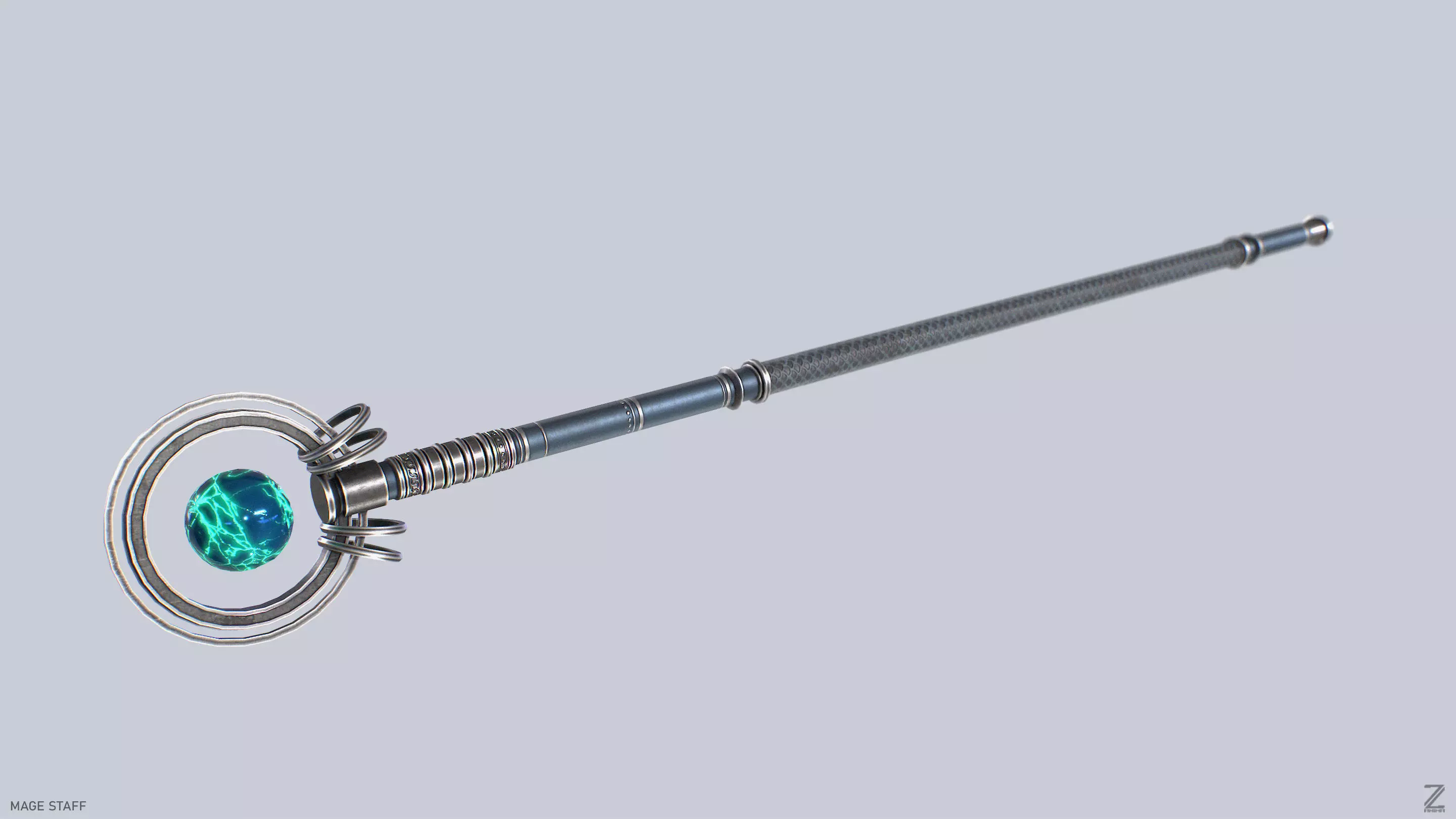 Mage staff Low-poly 3D model_8