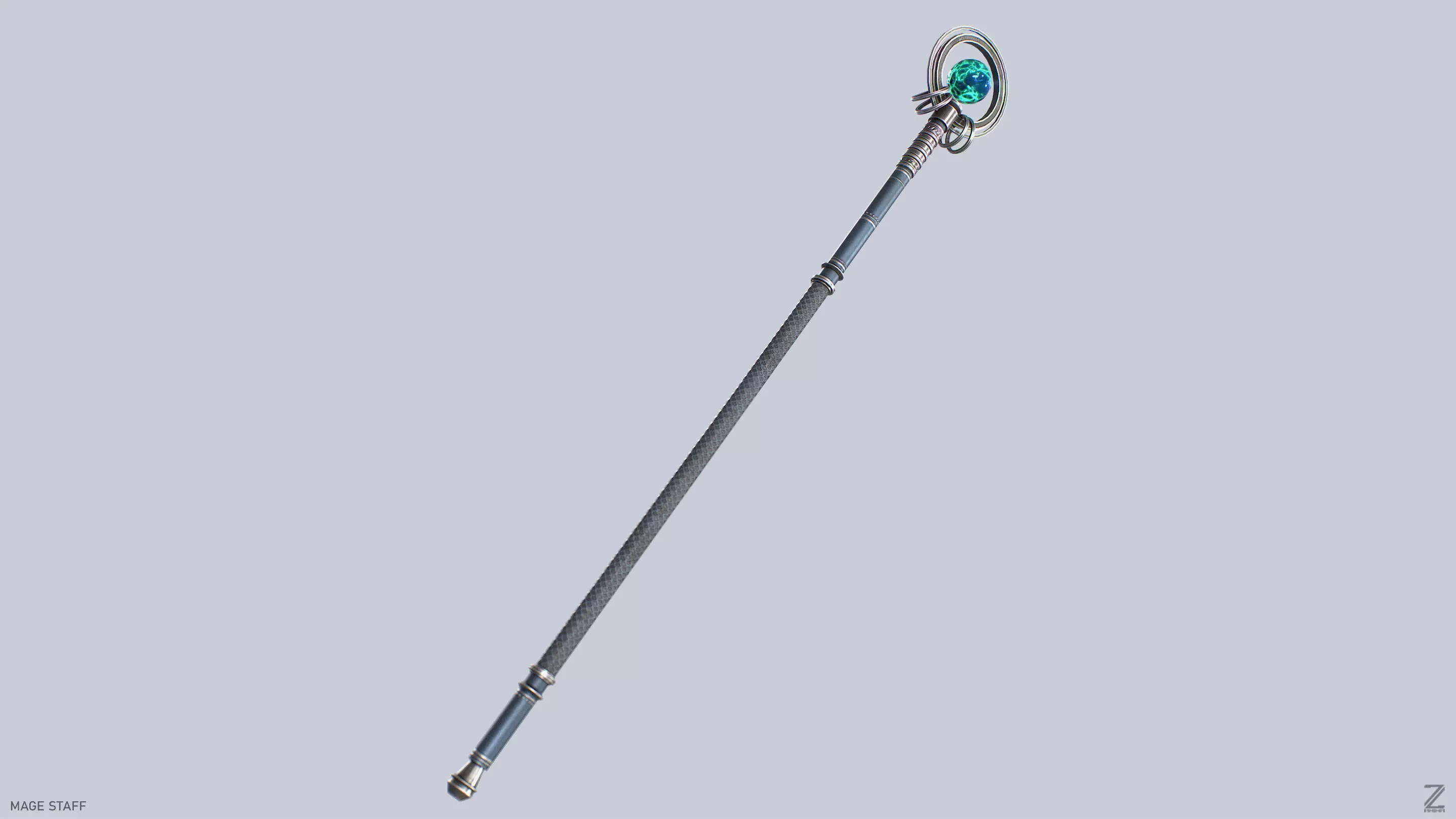 Mage staff Low-poly 3D model_7