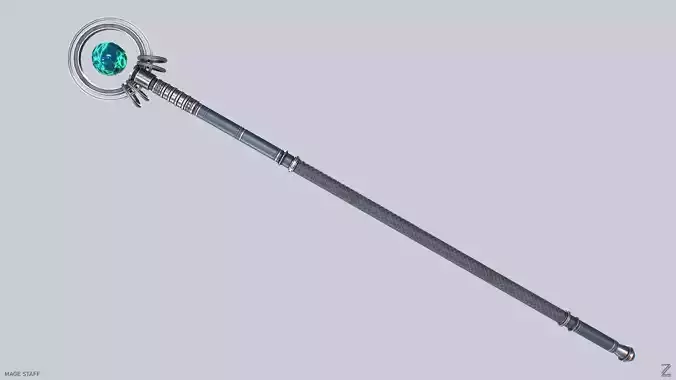 Mage staff Low-poly 3D model Mage staff Low-poly 3D model