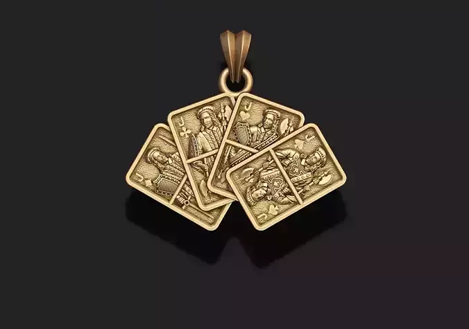 Pair of  jacks playing cards pendant 3D print model