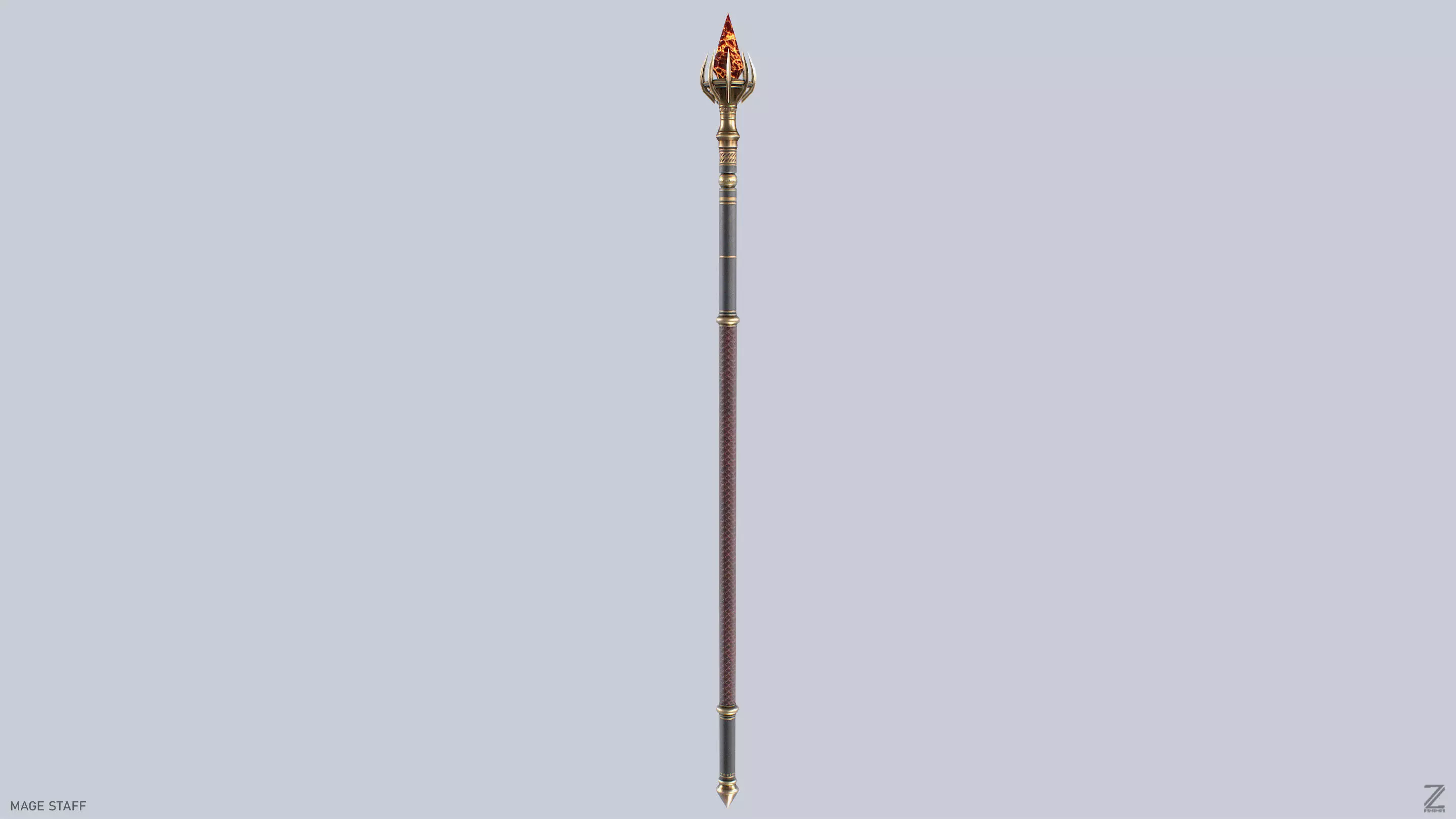 Mage staff  Low-poly 3D model_4