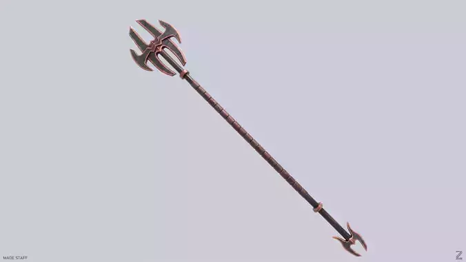 Mage staff  Low-poly 3D model