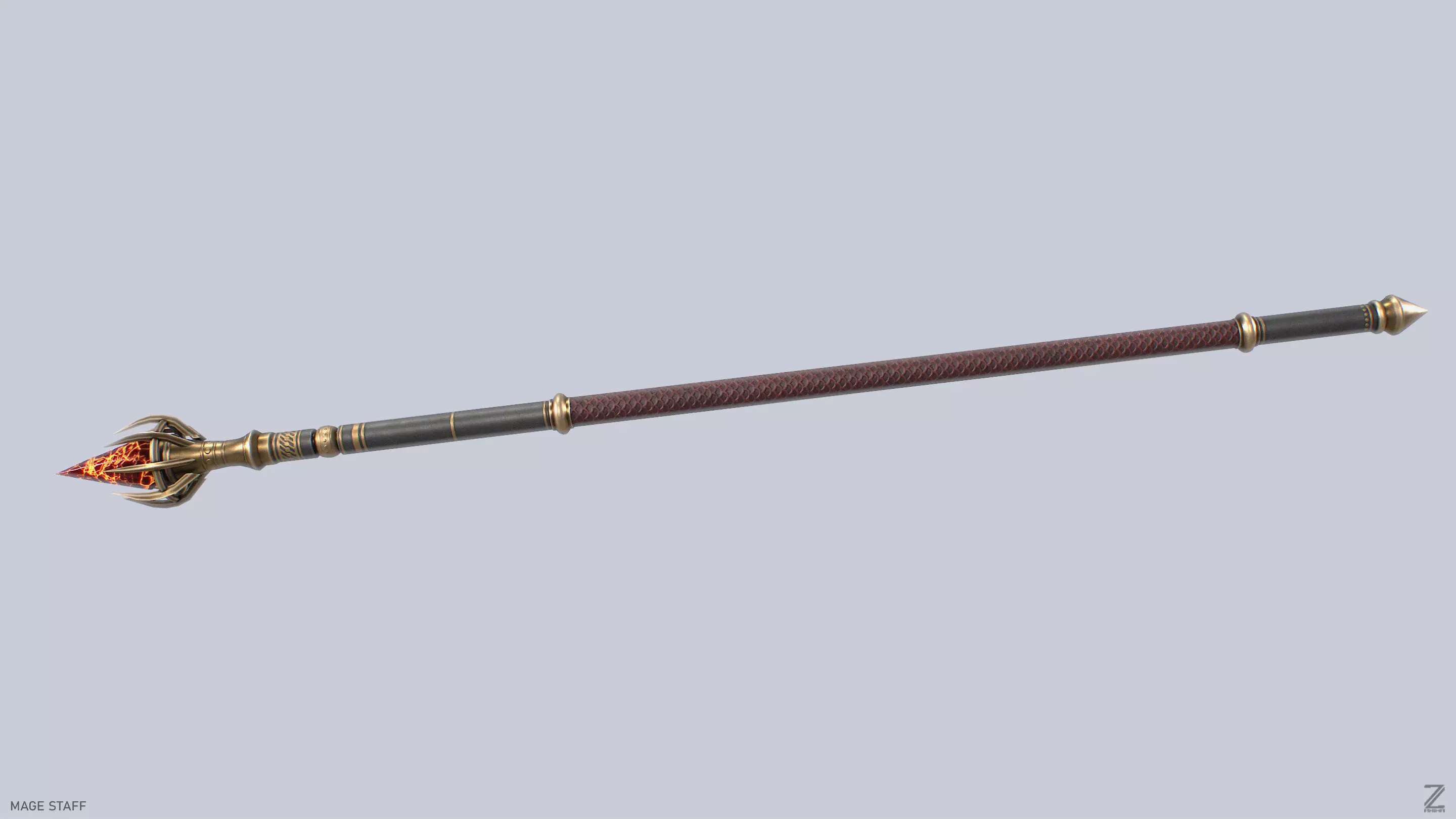 Mage staff  Low-poly 3D model_7