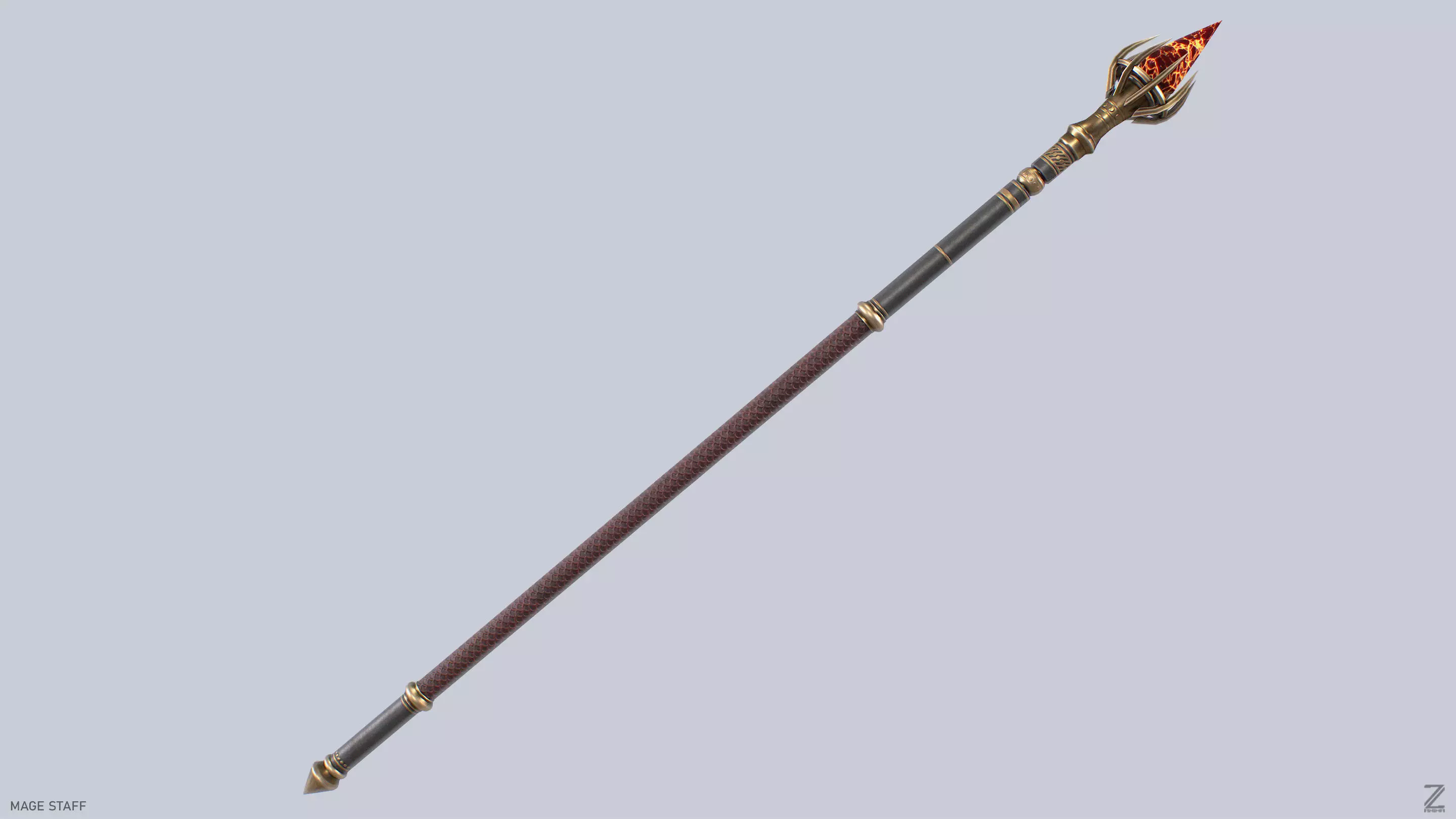Mage staff  Low-poly 3D model_6