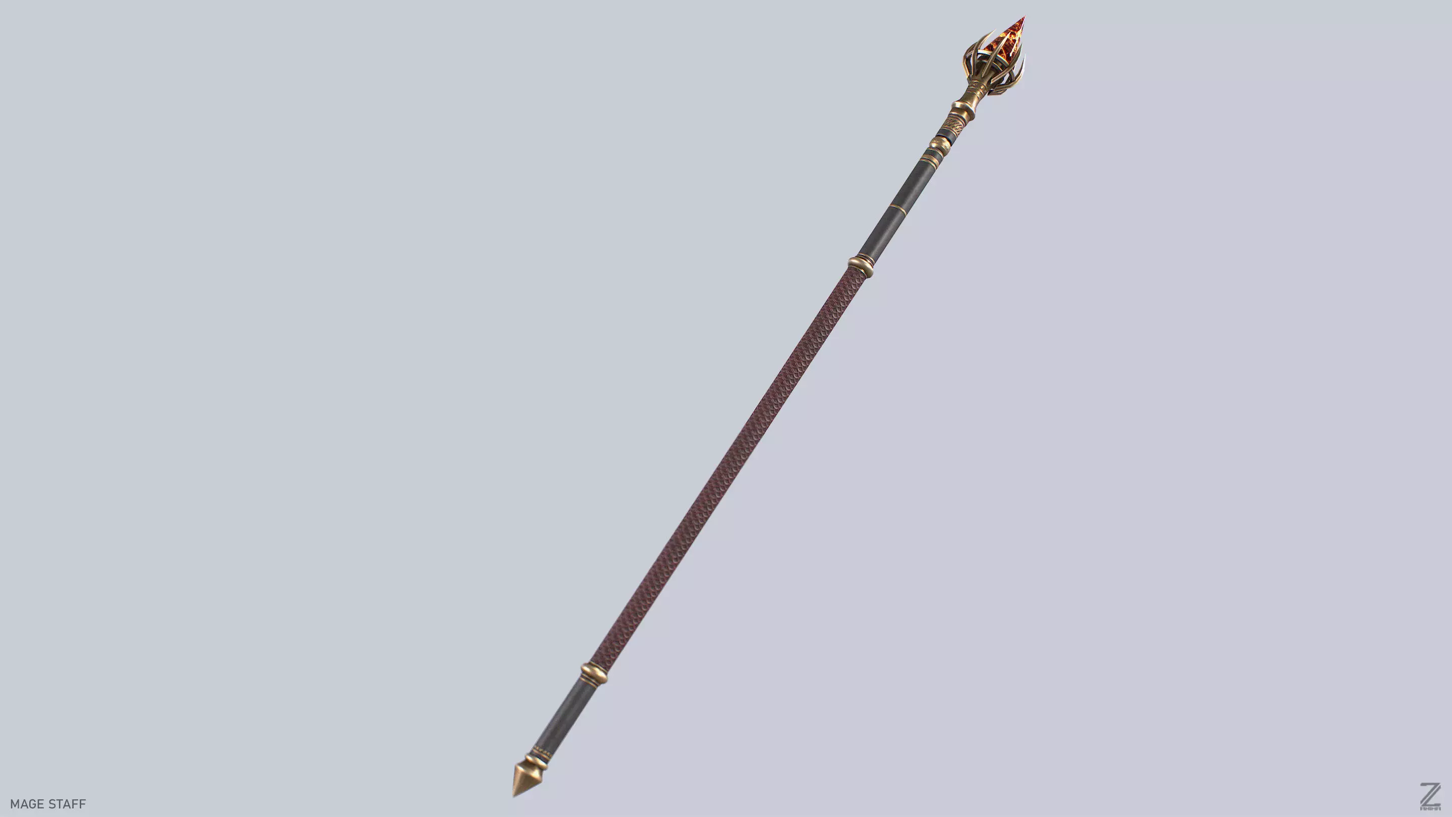 Mage staff  Low-poly 3D model_8