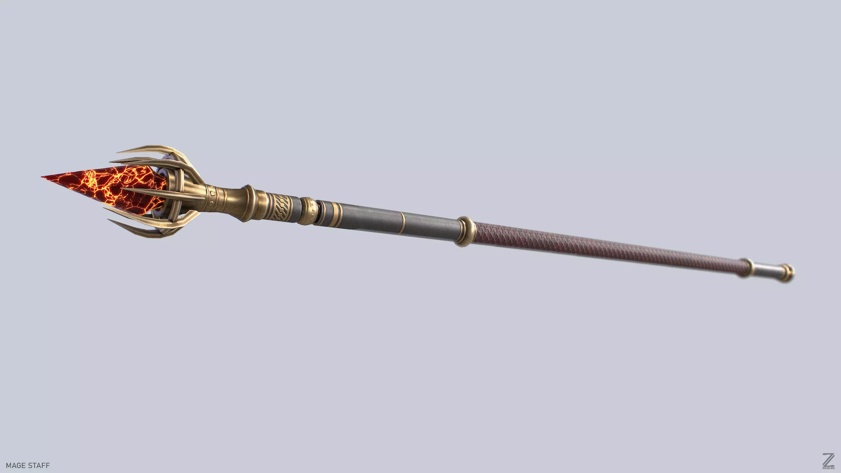 Mage staff  Low-poly 3D model_2