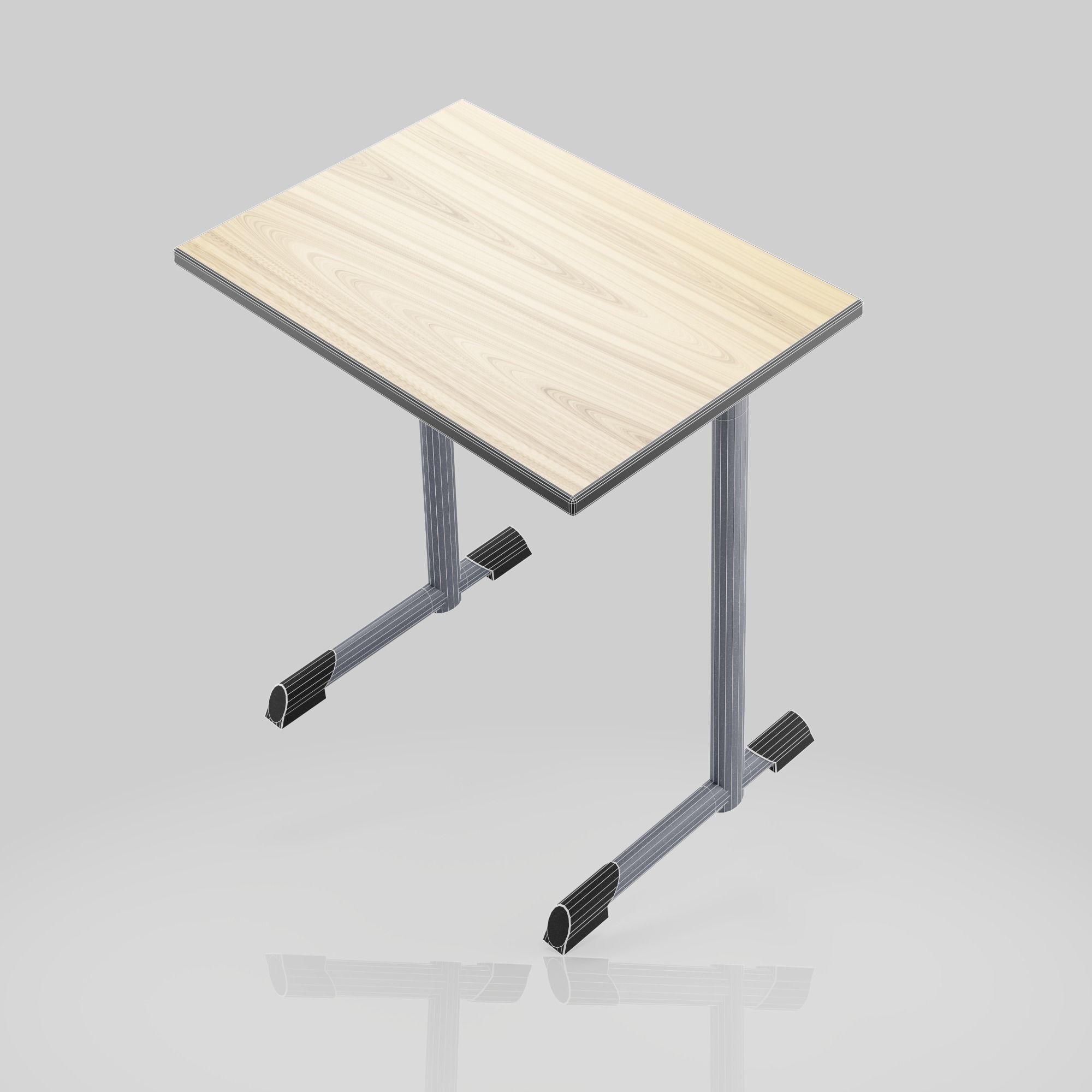School desk 3D model_6