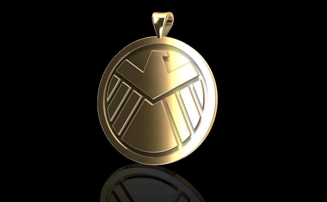 SHIELD pendant stl marvel  3D print model_3