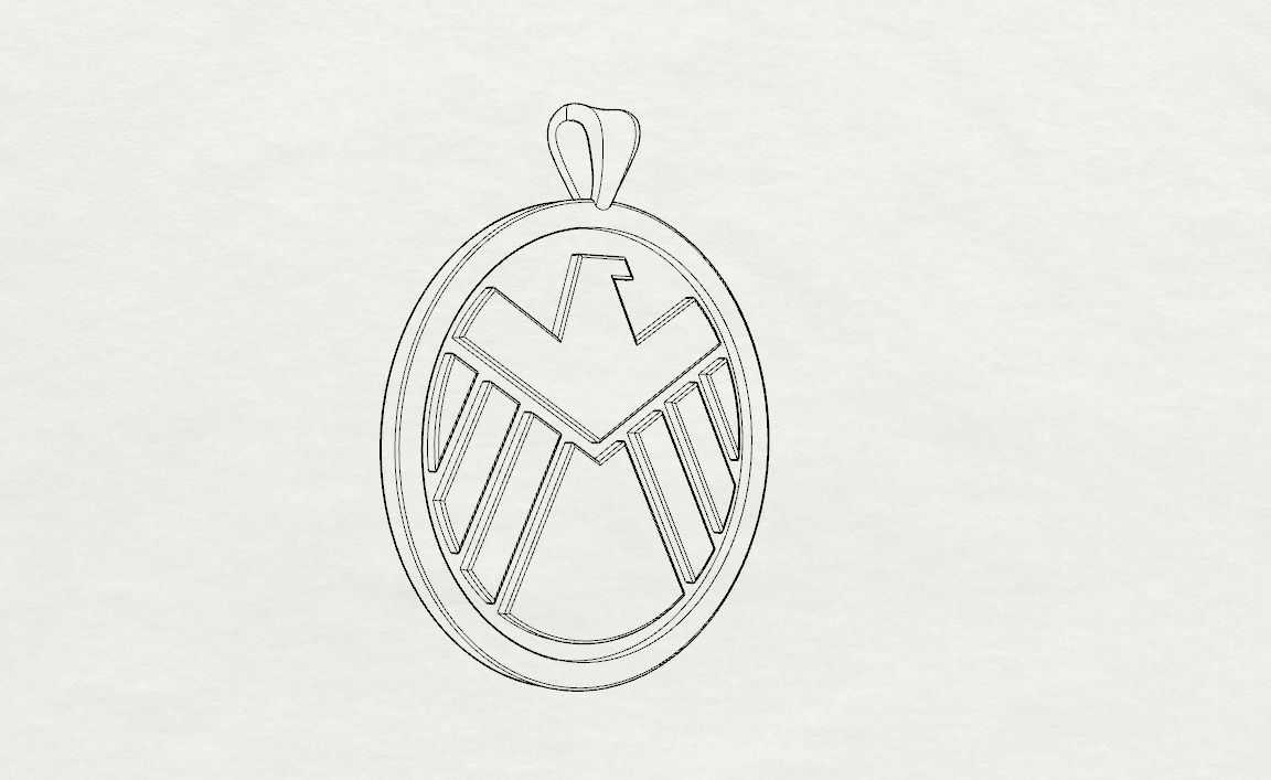 SHIELD pendant stl marvel  3D print model_6