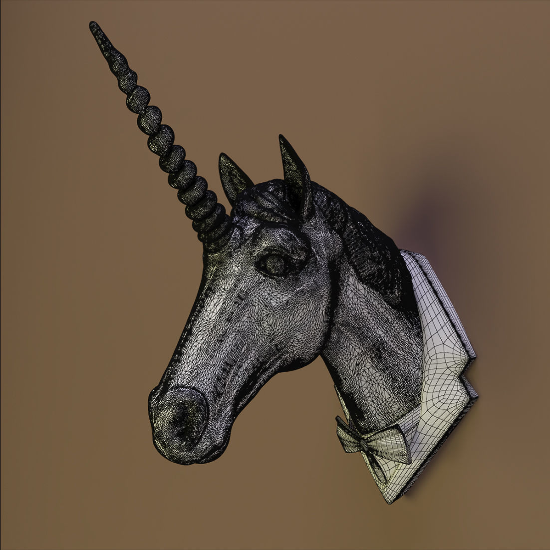 Unicorn head 3D model_3