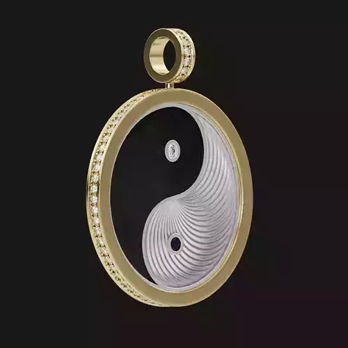 Yin Yang pendant with 69 diamonds