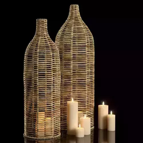 Birdie Wicker Vases Anthropologie