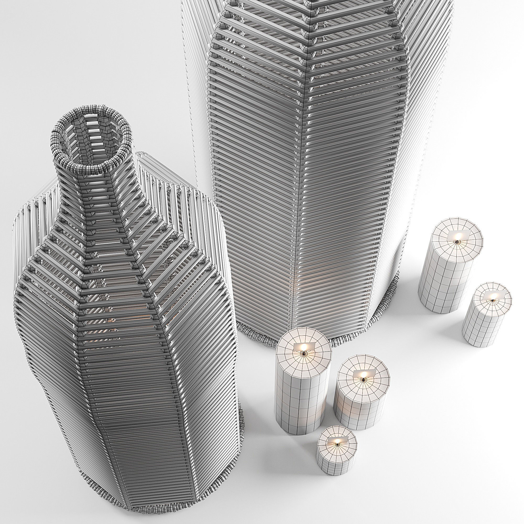 Birdie Wicker Vases Anthropologie 3D model_5