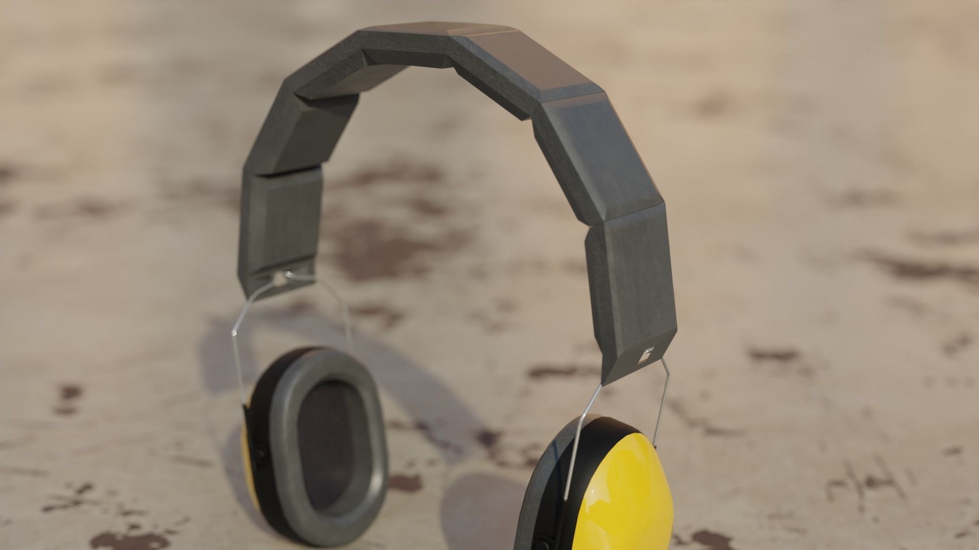 Earmuffs pair of headphones Low-poly 3D model_1