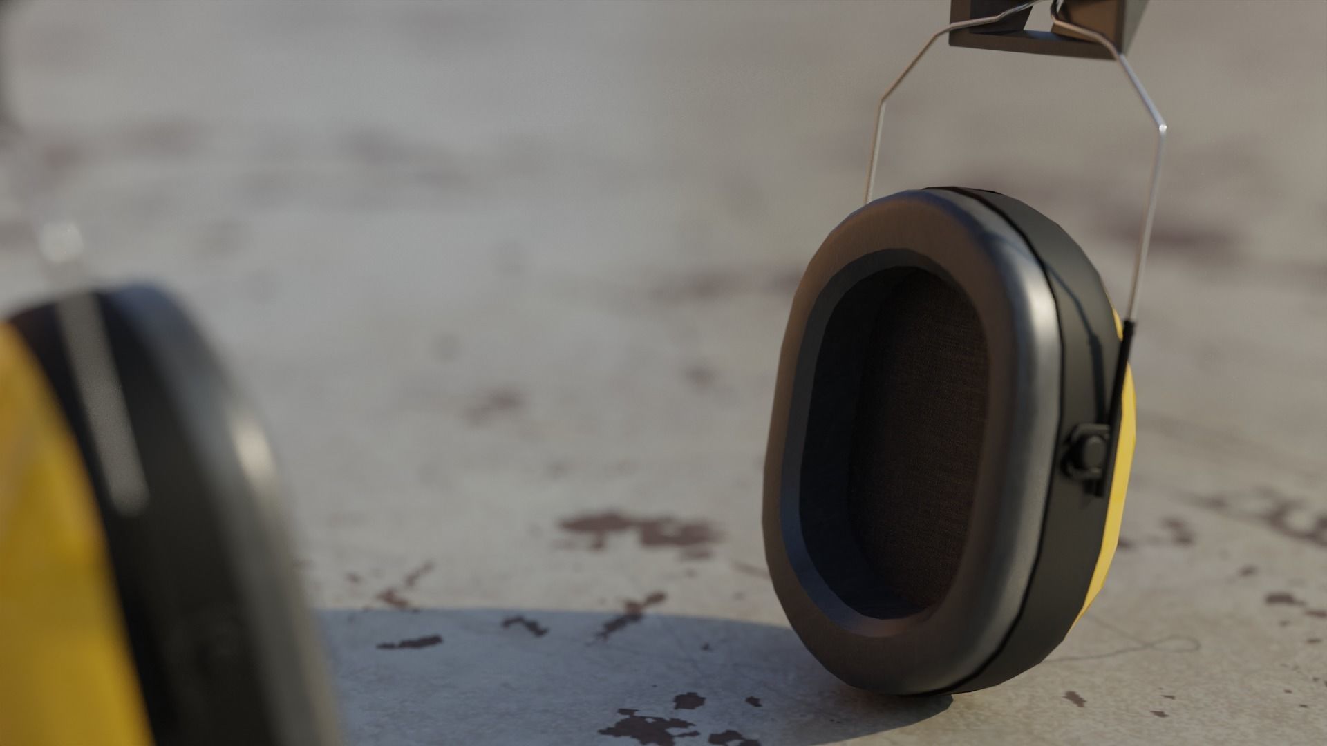 Earmuffs pair of headphones Low-poly 3D model_3