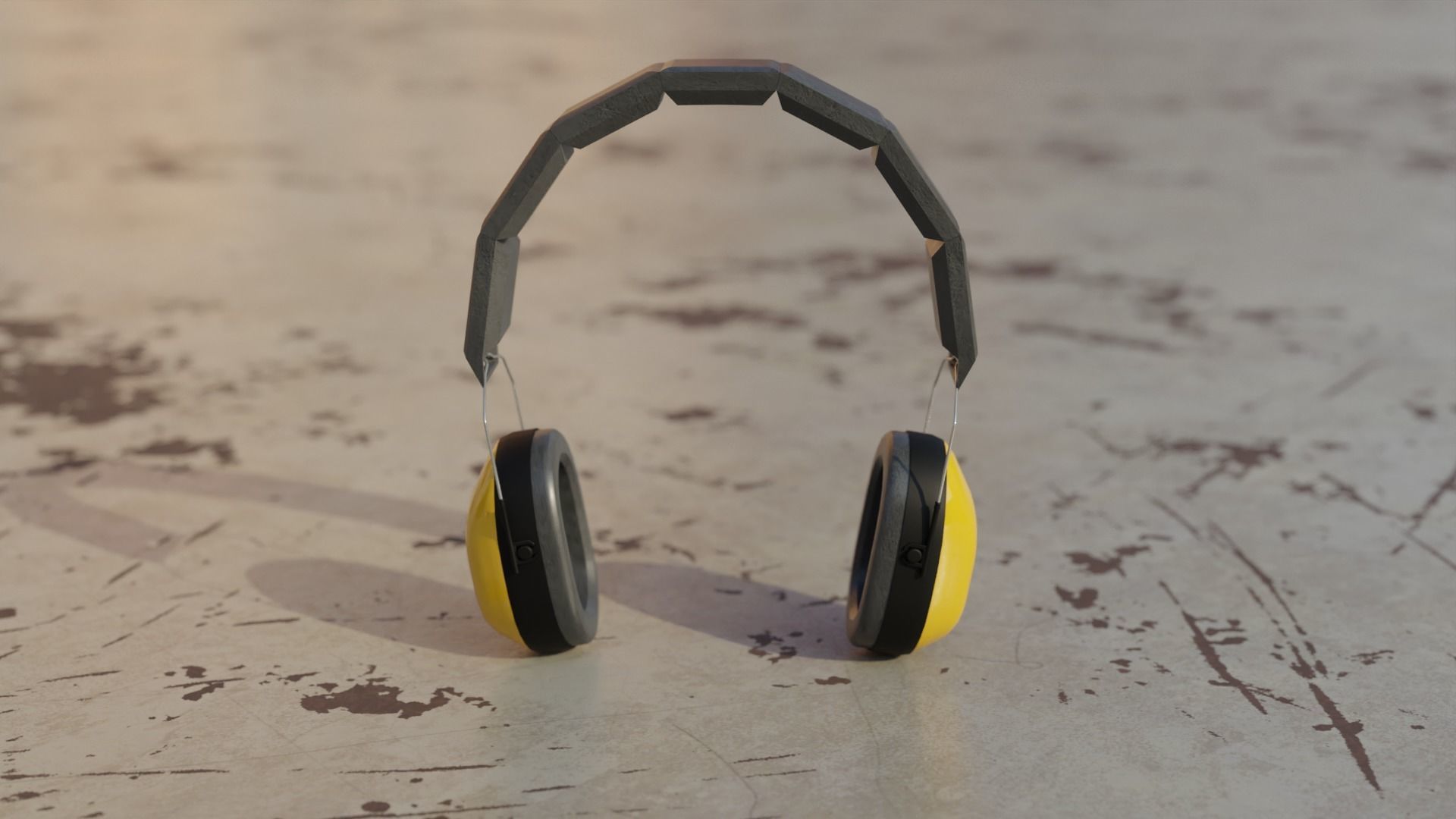 Earmuffs pair of headphones Low-poly 3D model_2