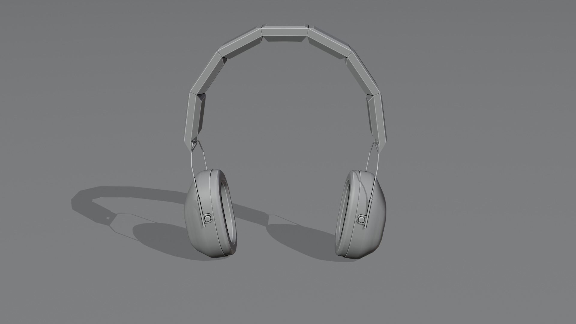 Earmuffs pair of headphones Low-poly 3D model_4