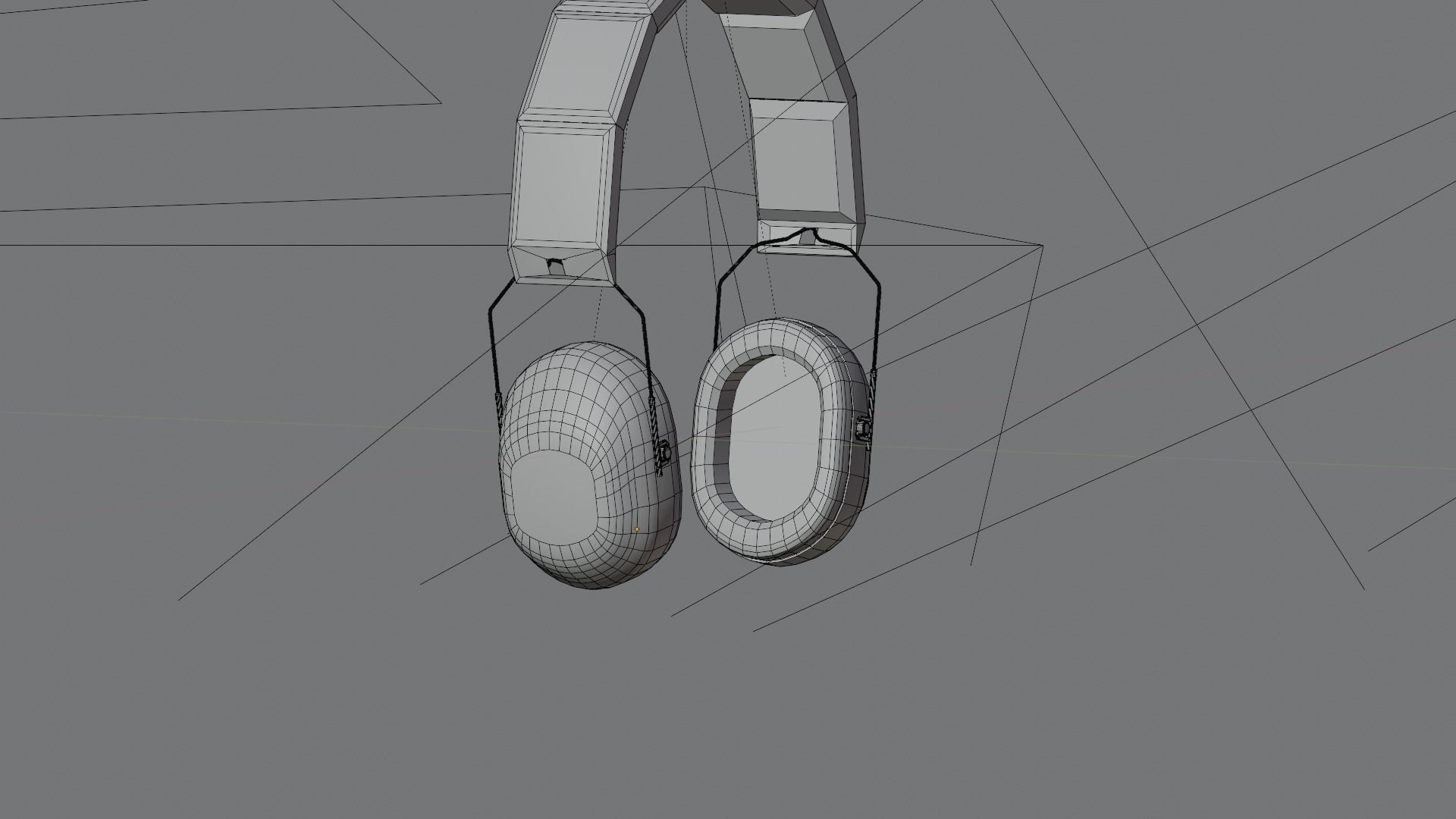 Earmuffs pair of headphones Low-poly 3D model_6