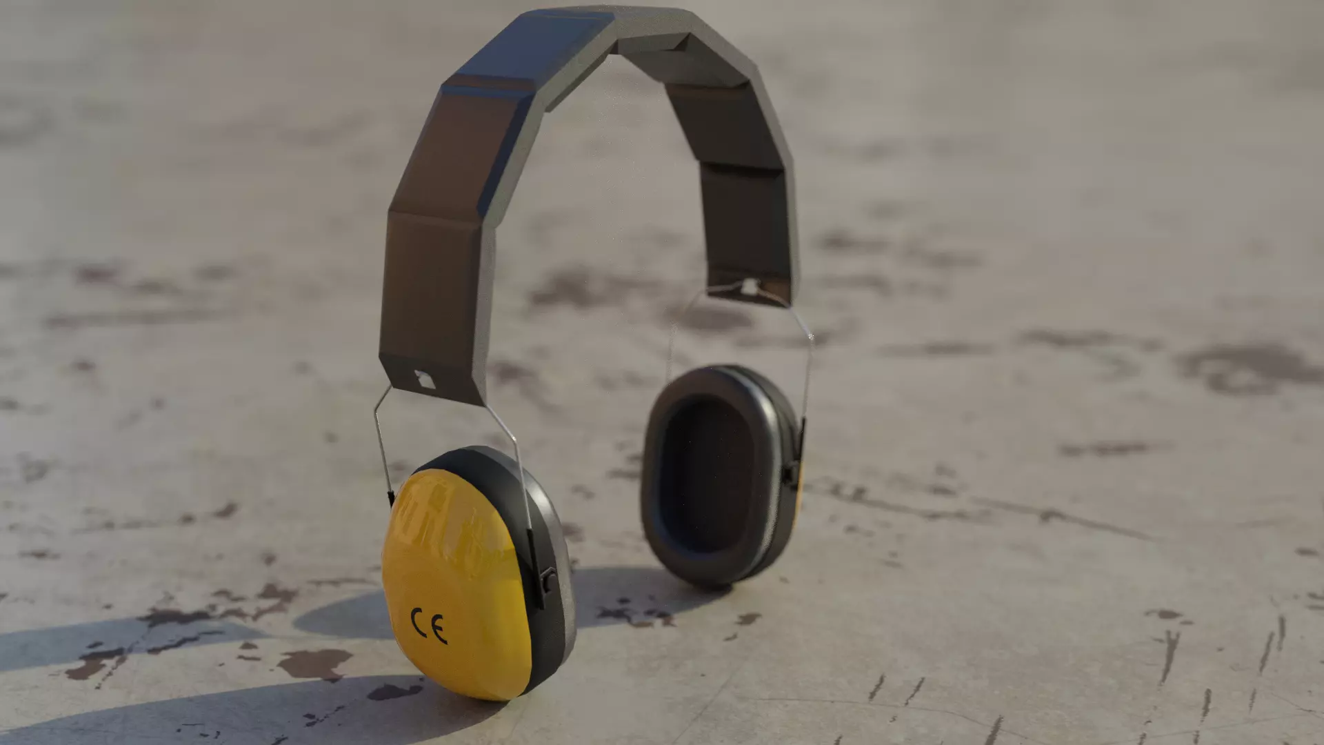 Earmuffs pair of headphones Low-poly 3D model_0