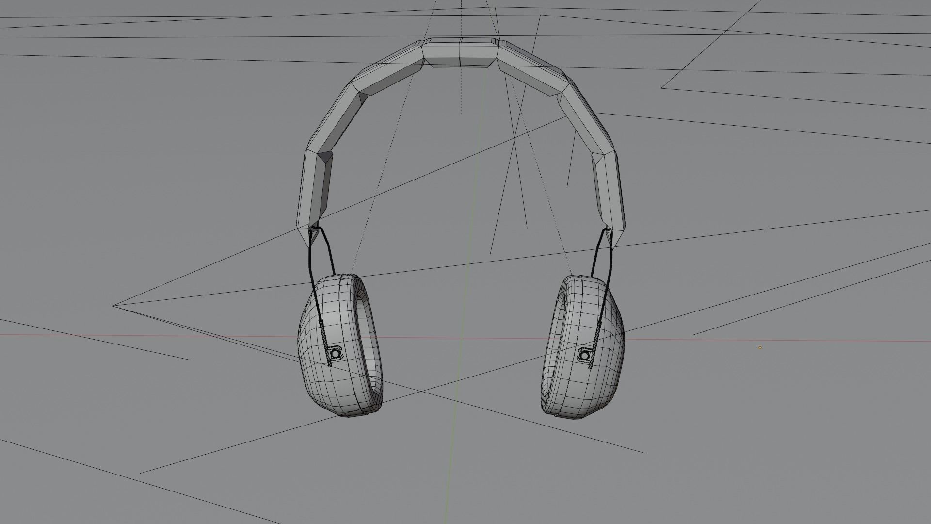 Earmuffs pair of headphones Low-poly 3D model_5