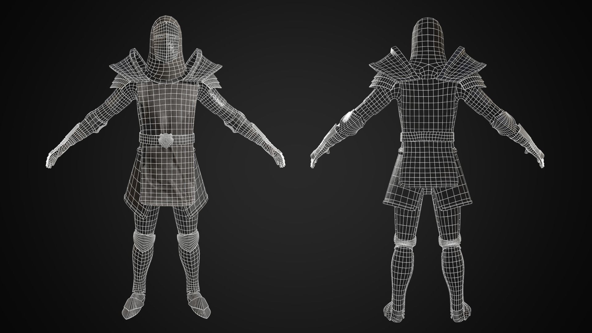 Desert knight Low-poly 3D model_18