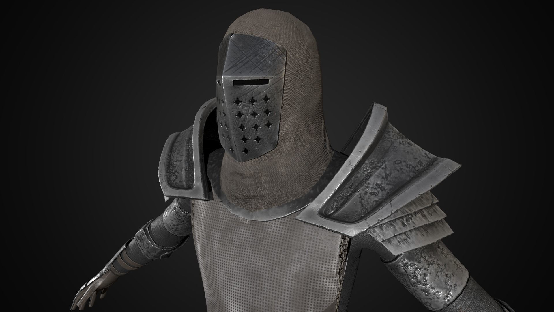 Desert knight Low-poly 3D model_19