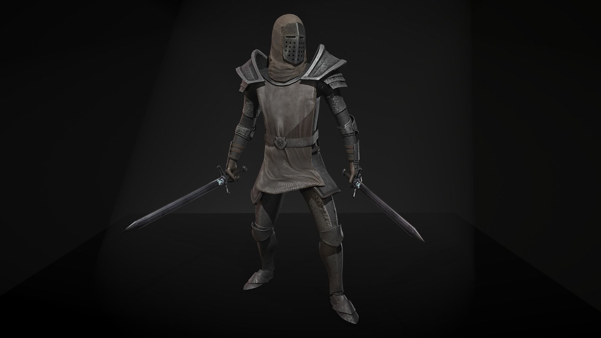 Desert knight Low-poly 3D model_0