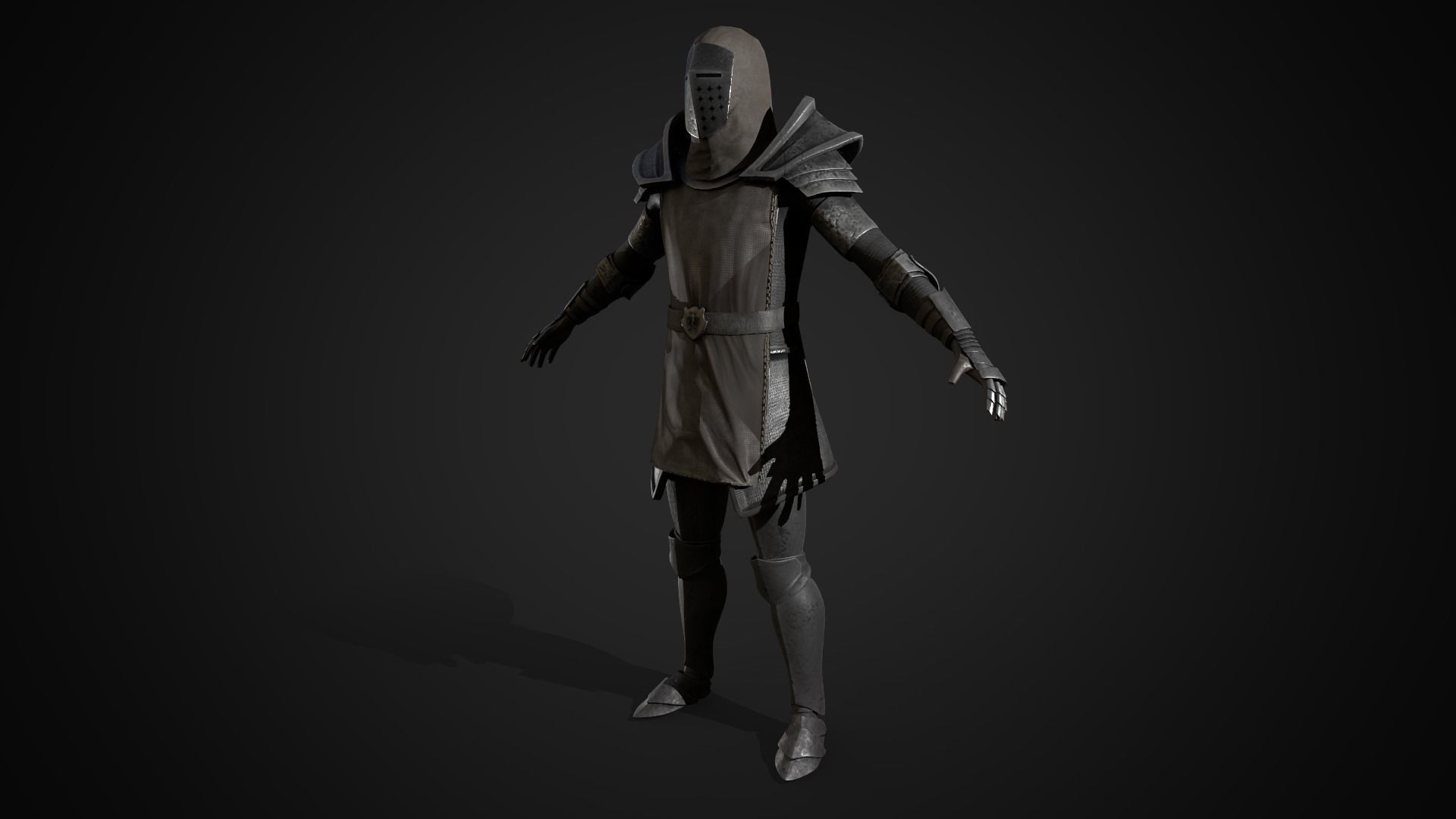 Desert knight Low-poly 3D model_9