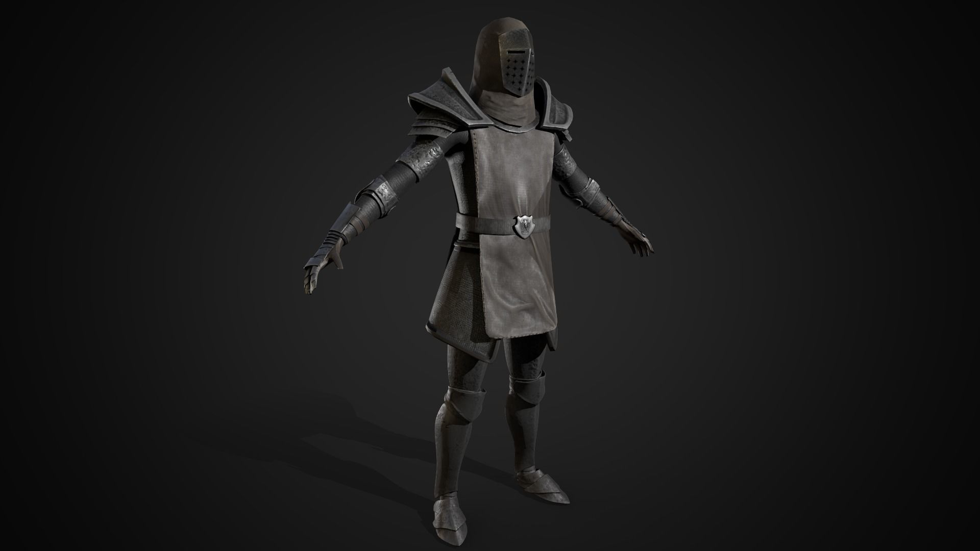 Desert knight Low-poly 3D model_3