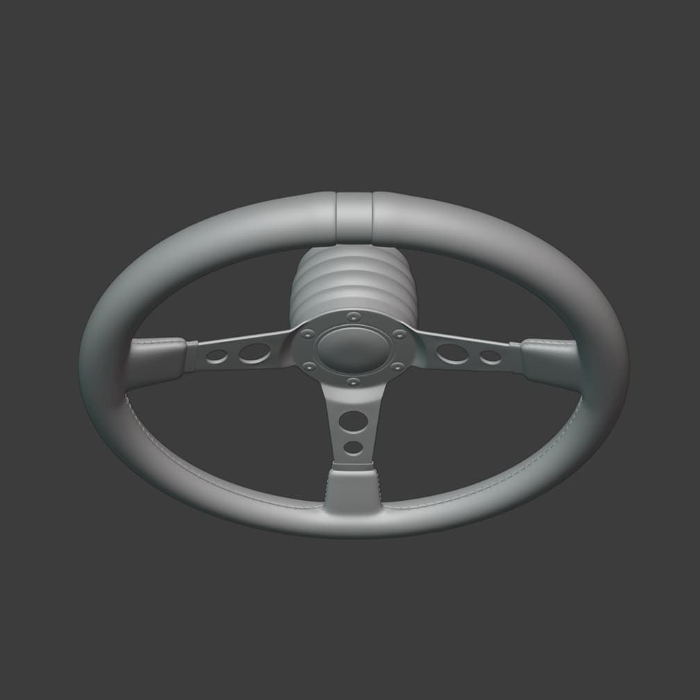 MOMO Style Racing Steering Wheel in 4 colour variants 3D model_18