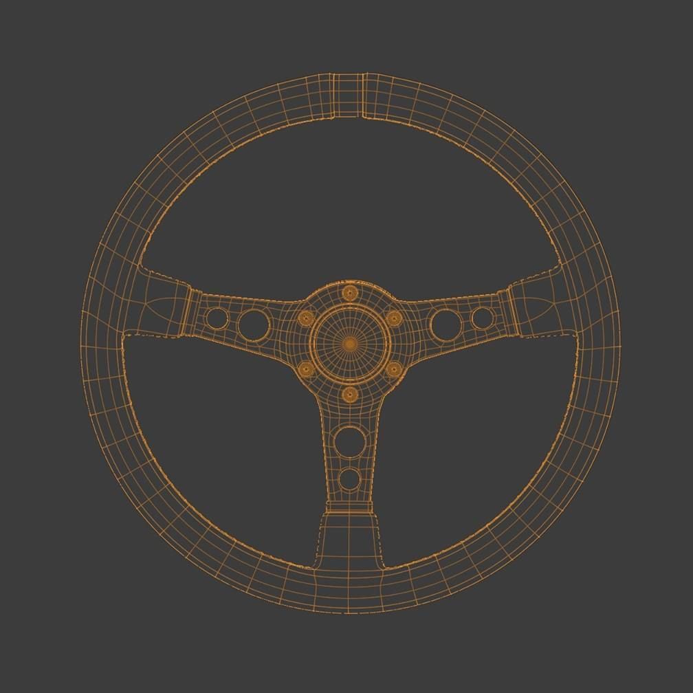 MOMO Style Racing Steering Wheel in 4 colour variants 3D model_15