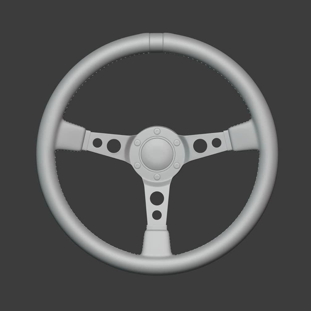 MOMO Style Racing Steering Wheel in 4 colour variants 3D model_14