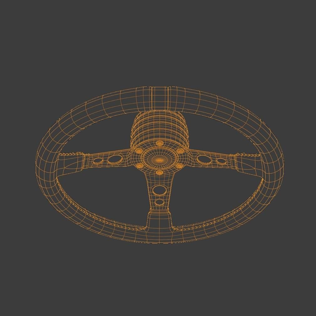 MOMO Style Racing Steering Wheel in 4 colour variants 3D model_19