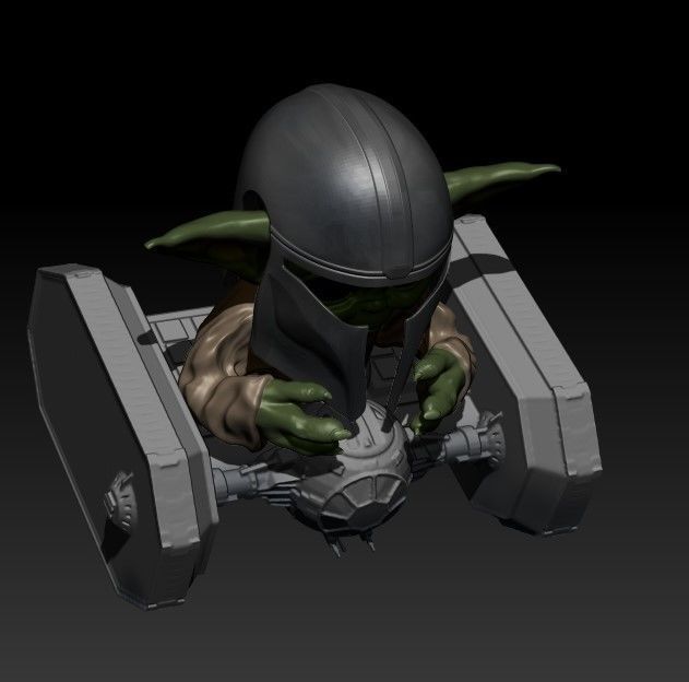 starwars baby yoda on tiecrawler 3D print model_5