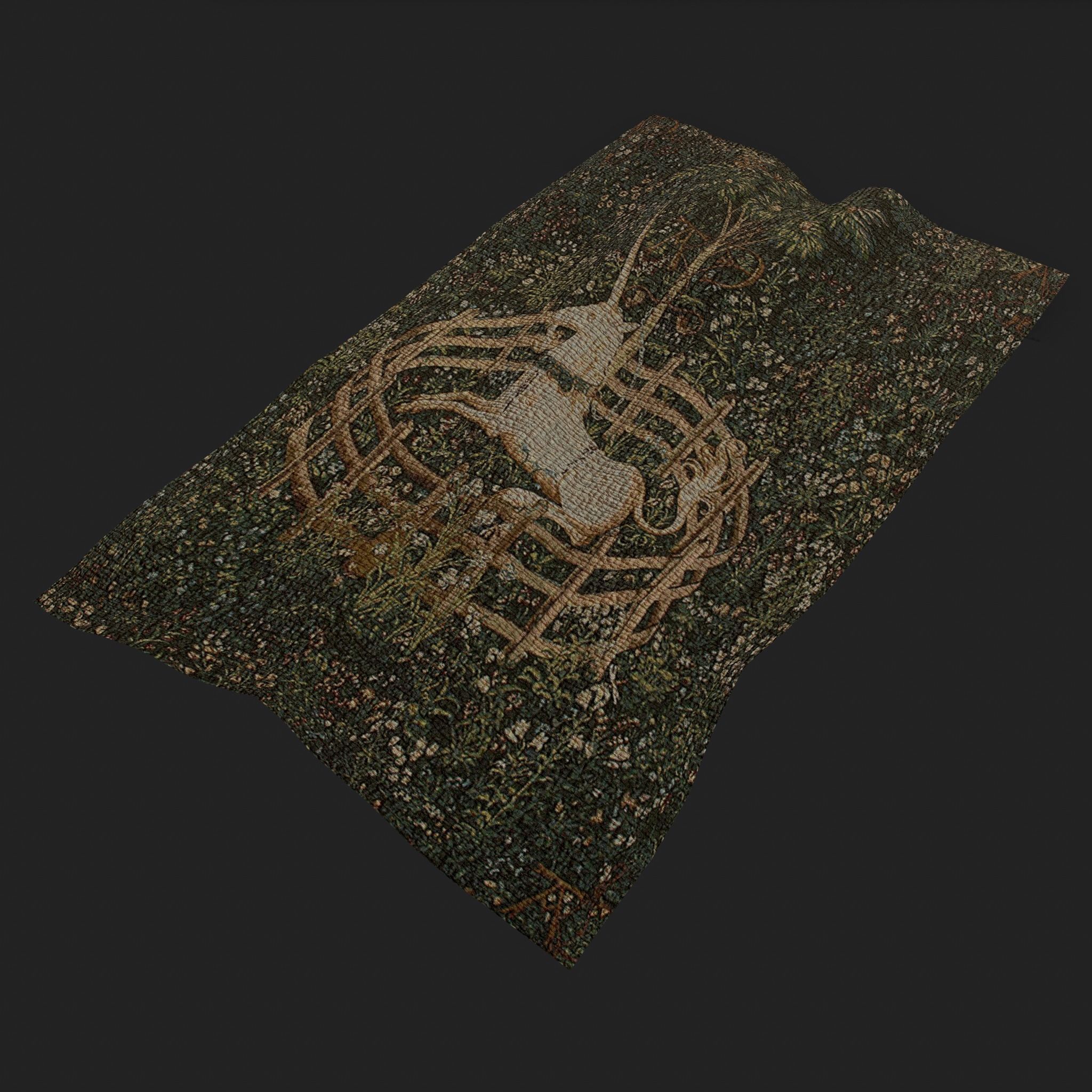 Unicorn Captivity Tapestry Low-poly 3D model_9