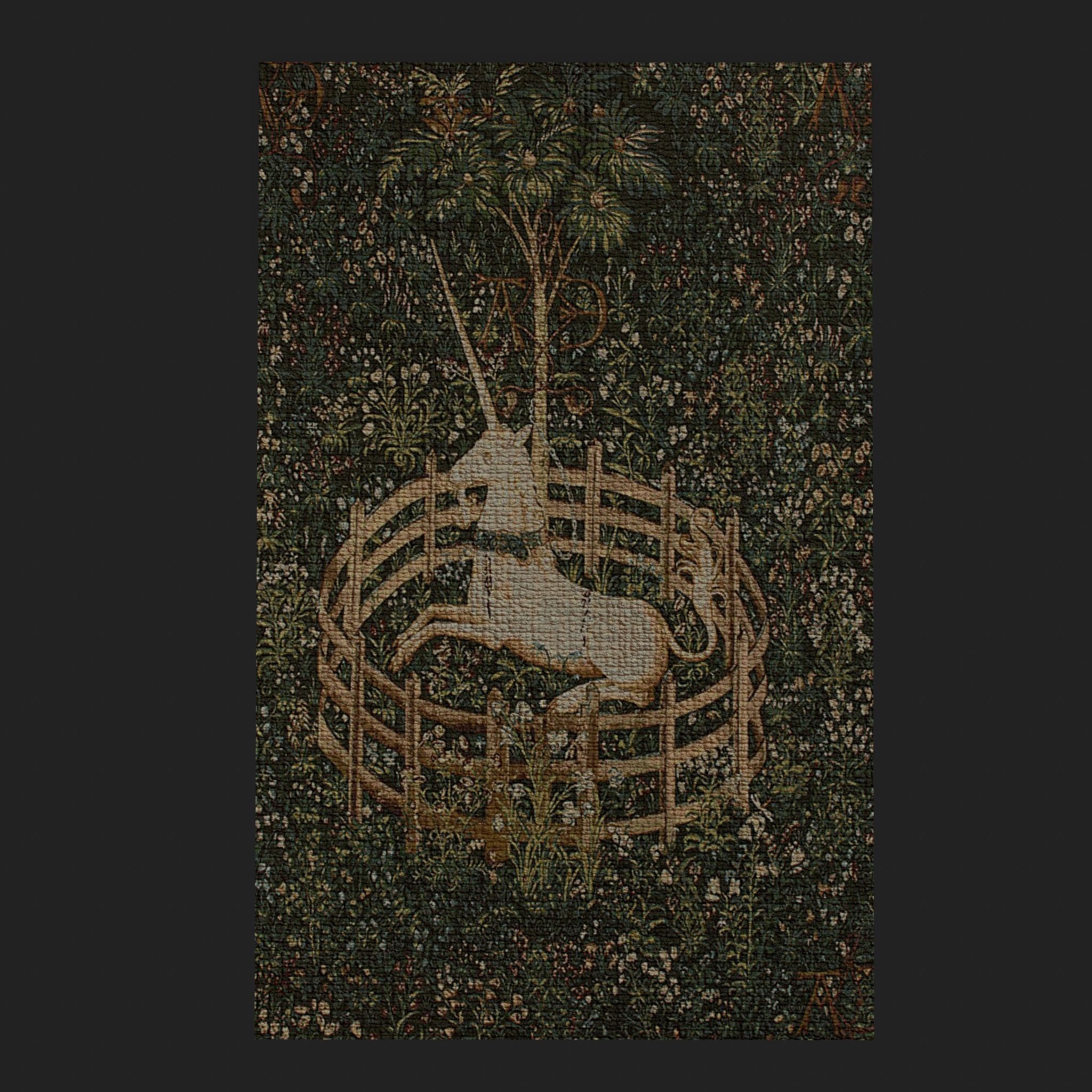 Unicorn Captivity Tapestry Low-poly 3D model_3